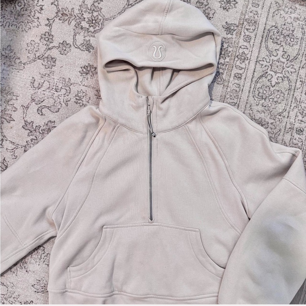 Lululemon scuba oversized half zip white